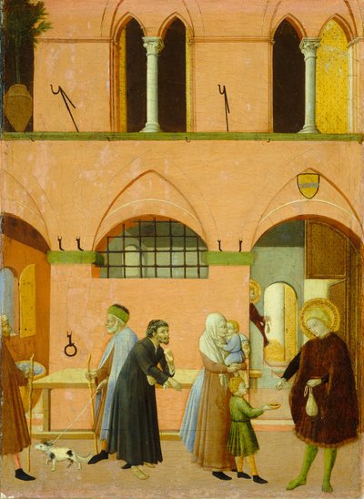 Saint Anthony Distributing His Wealth to the Poor by Sano di Pietro